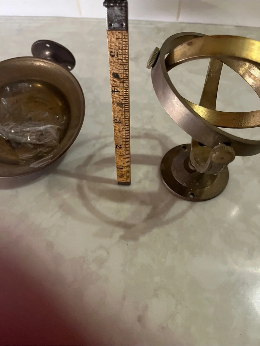 Brass Sconce and mounting brass sphere Vintage